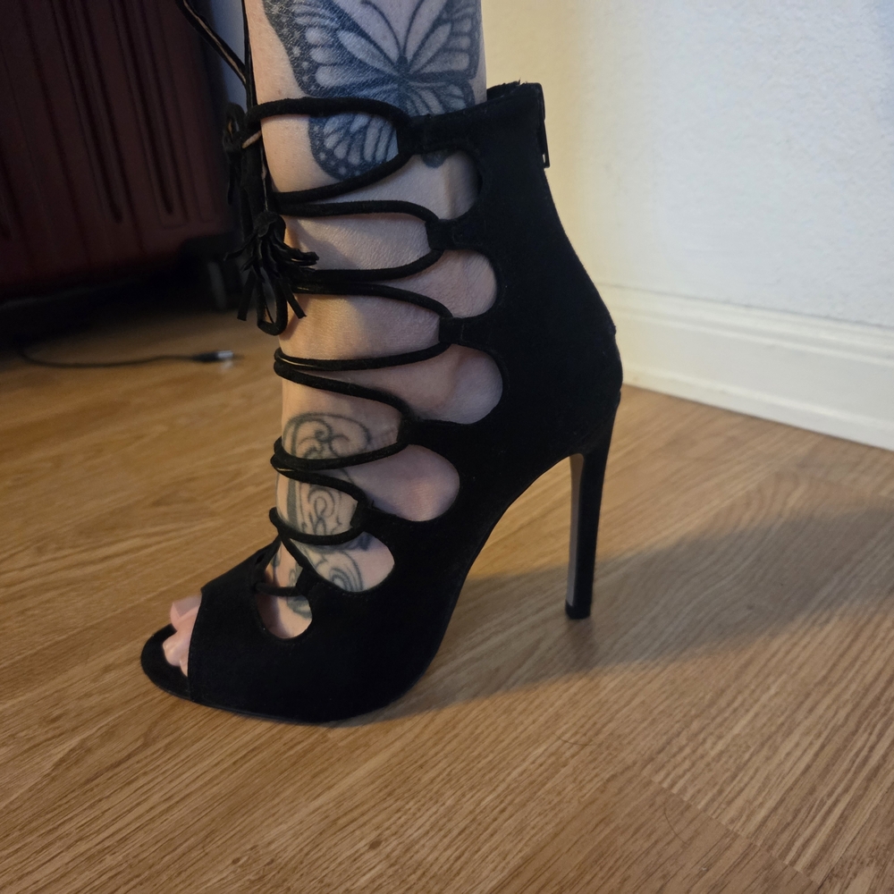 Aldo Black Strappy Heels